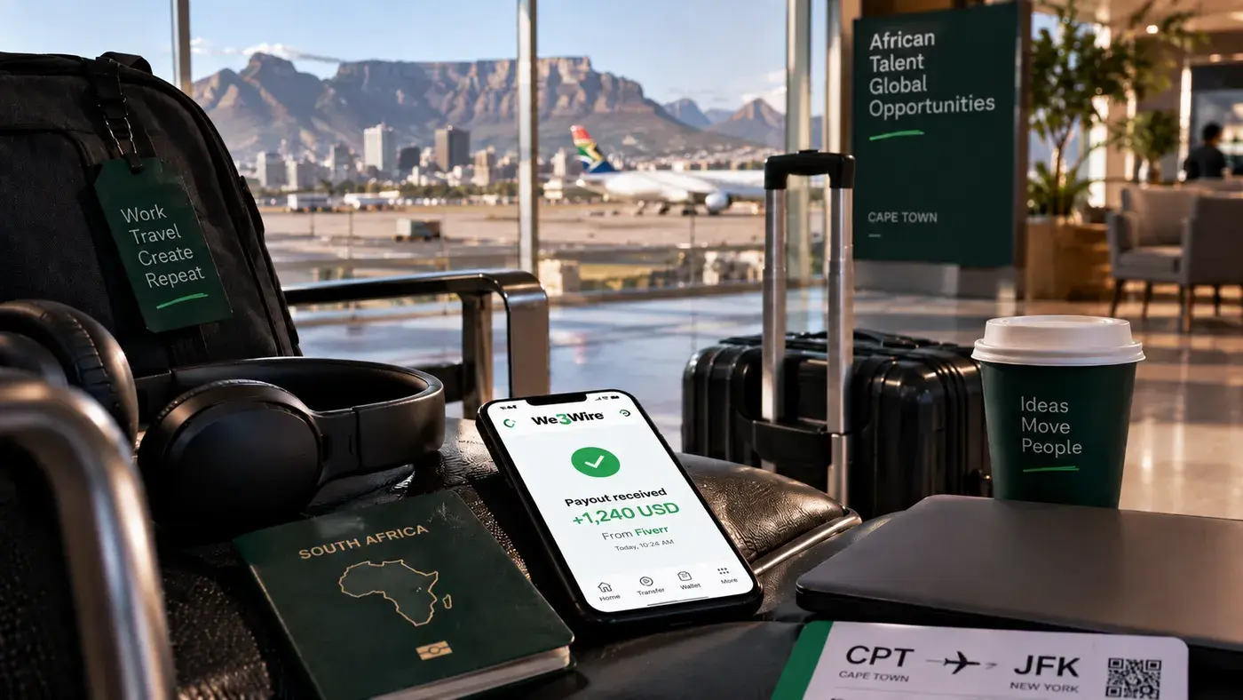 South African freelancer managing international earnings in Johannesburg