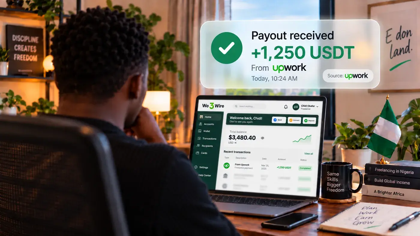 Nigerian freelancer managing international earnings in Lagos