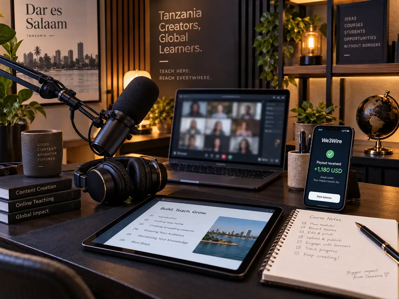 Tanzanian freelancer managing international earnings in Dar es Salaam